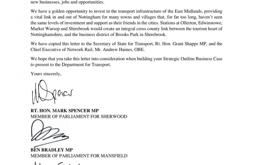 Letter to East Midlands Railway