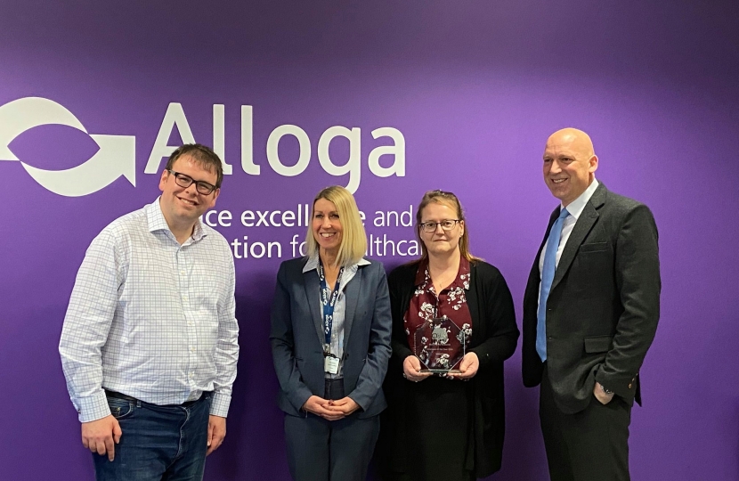 Mark presenting Alloga UK with their award