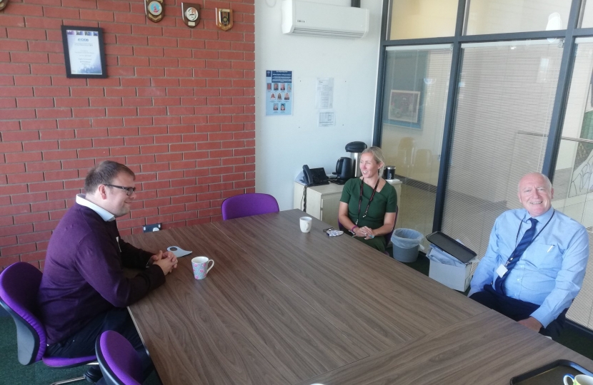 Mark meeting with Tibshelf School