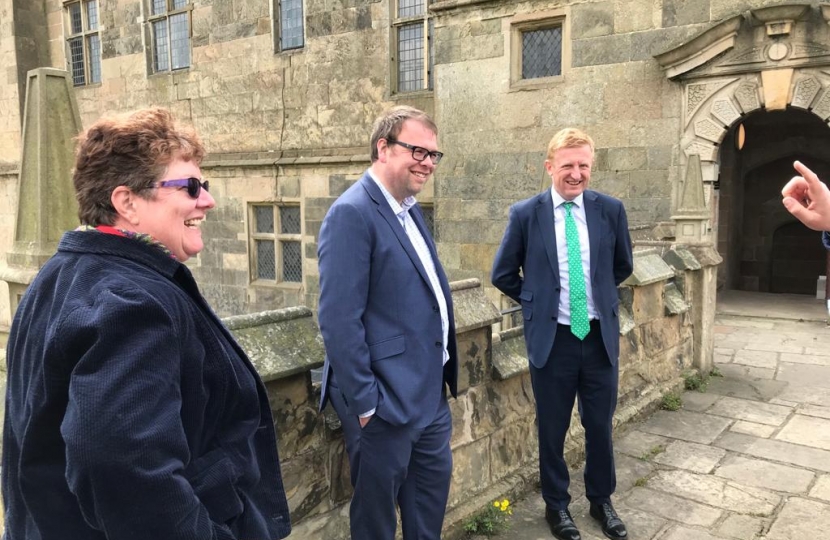 Mark and Oliver stood outside the castle