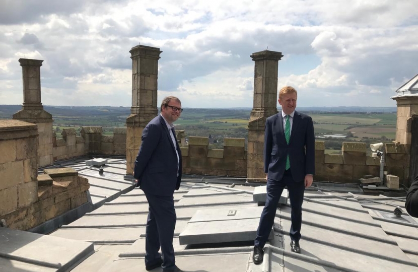 Mark and Oliver on Bolsover Castle roof