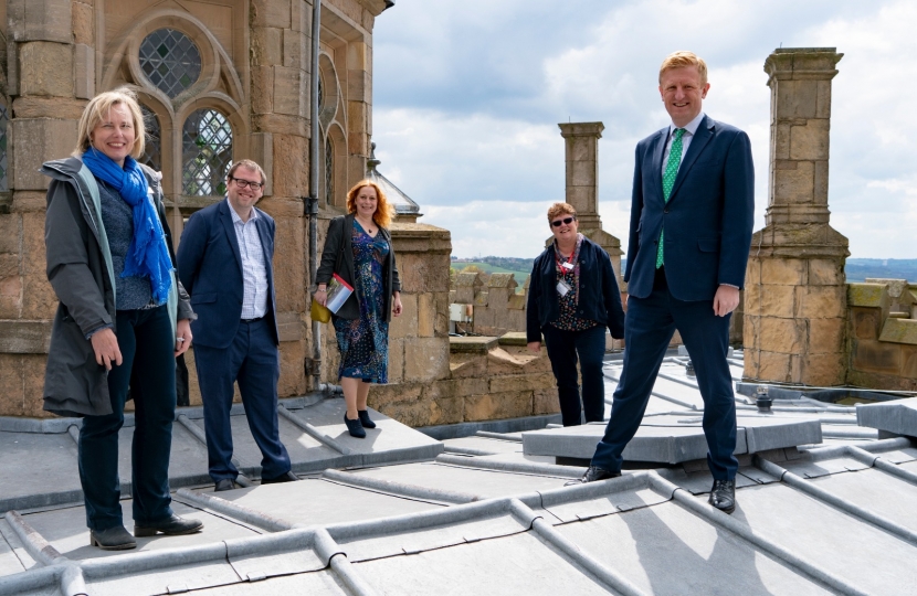 Mark and Oliver on Bolsover Castle roof