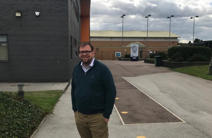 Mark outside Bolsover School