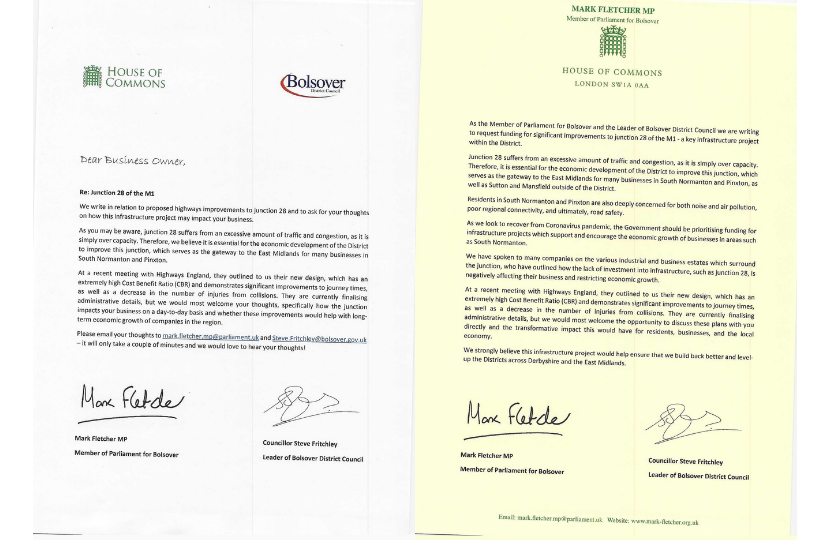 Letters to Businesses and the Department for Transport. If you require this information in an alternative format please do not hesitate to email mark.fletcher.mp@parliament.uk