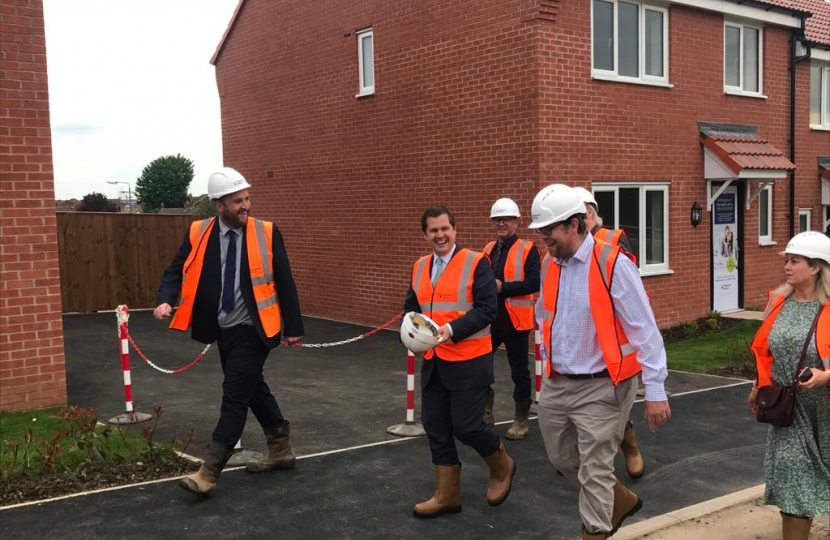 Mark Fletcher with Robert Jenrick on Shirebrook Housing Development