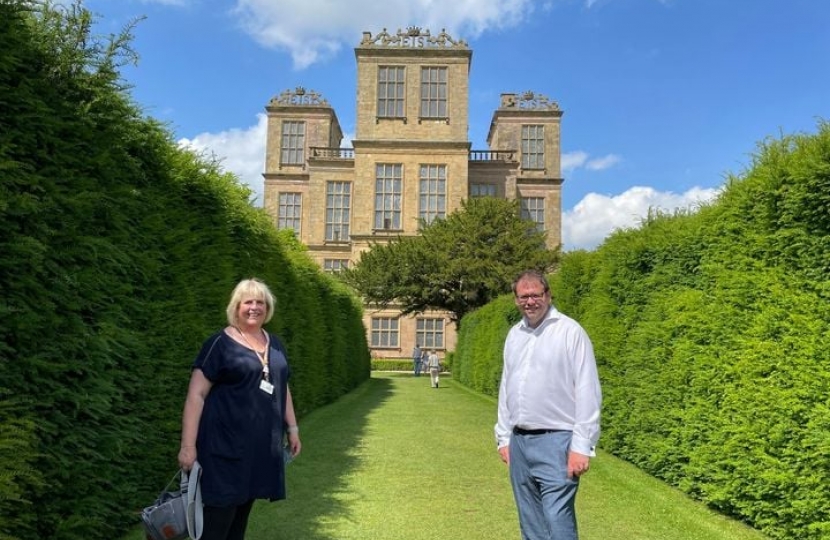 Mark visiting Hardwick Hall