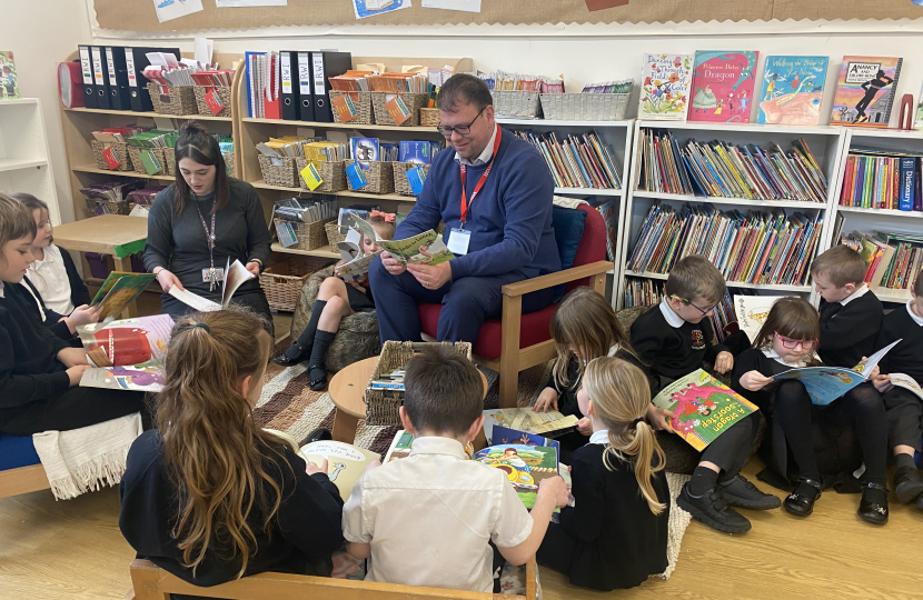 Mark at a school on world book day