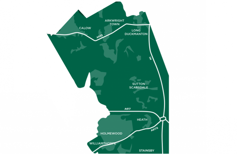 Holmewood Calow Sutton illustrative map