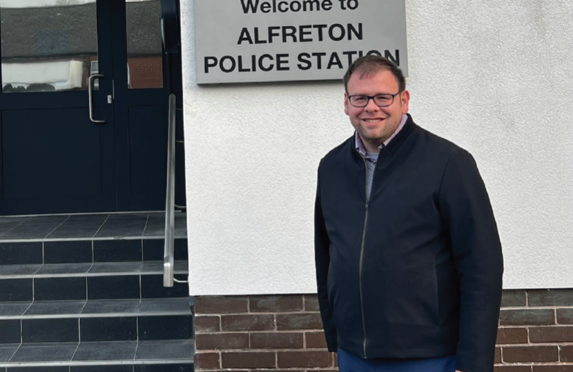 Mark Fletcher MP outside Alfreton Police Station