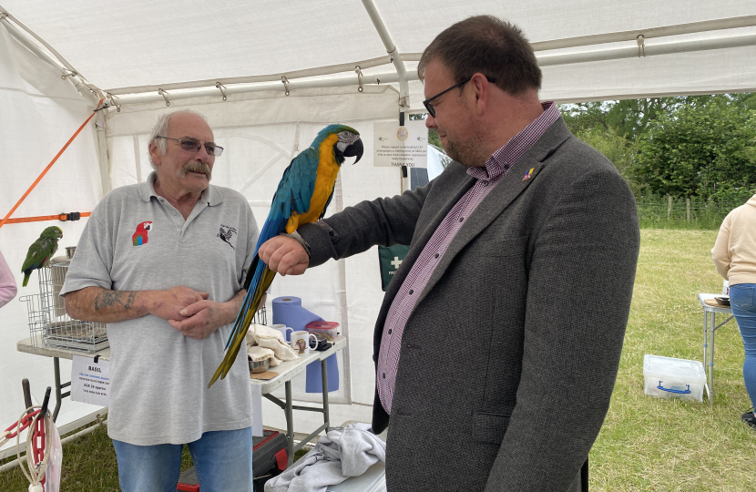 Mark Holding Sam the Macaw