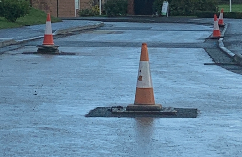 Model Walk Cones in Road