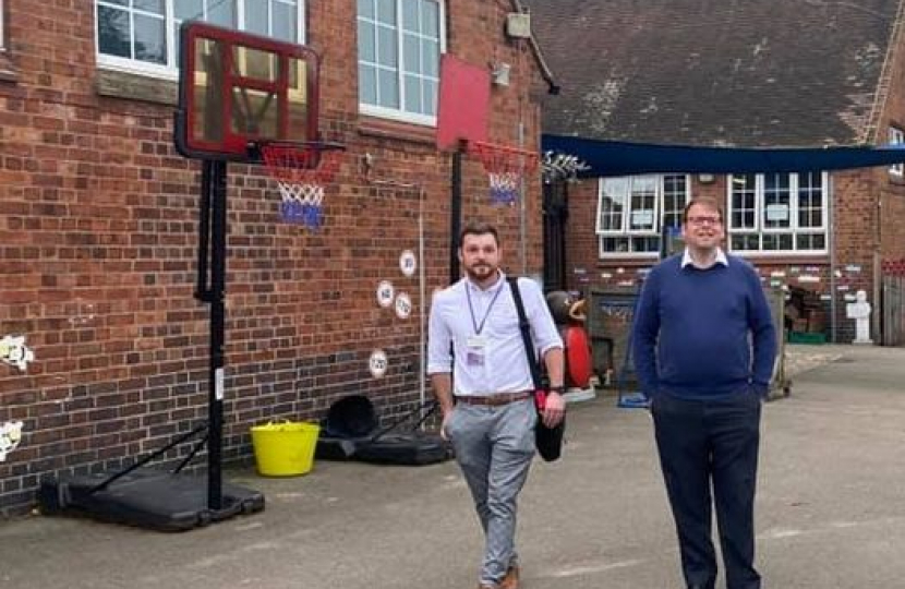 James Barron and Mark Fletcher at Tibshelf School