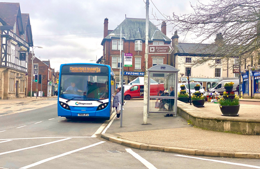 Bus in Bolsover Town Centre