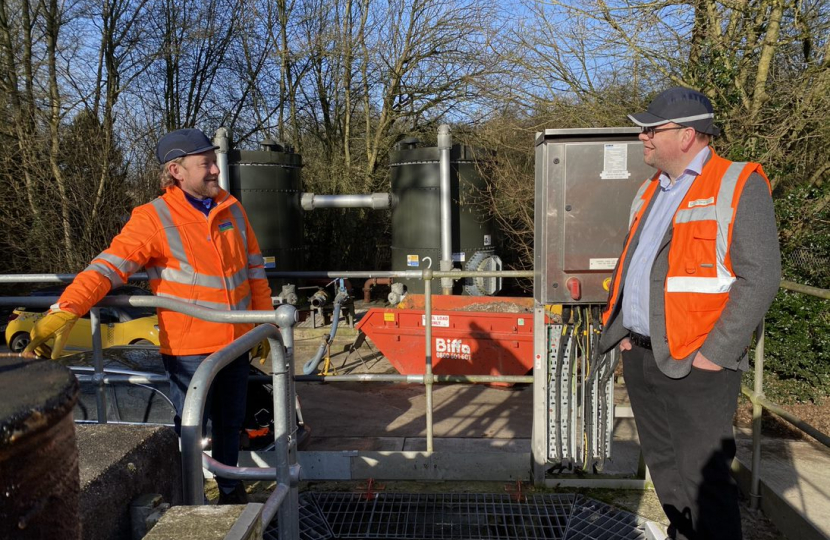 Mark Fletcher MP and Paul Moxey Severn Trent at Sewage Works