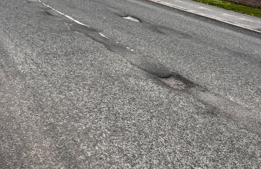 pothole in pilsley