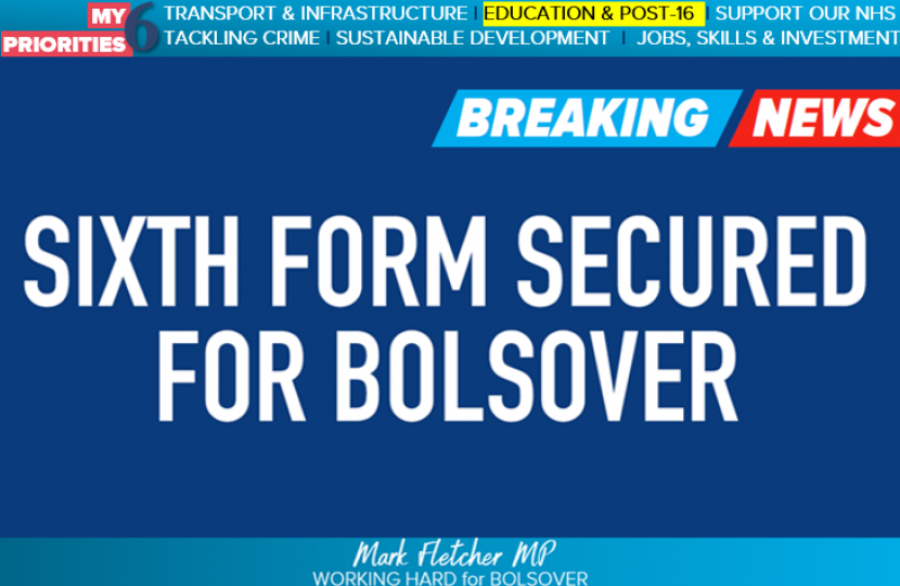 Mark Fletcher secures sixth form for Bolsover