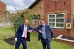 Matt Hancock and Mark at Pinxton Village Hall