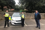 Mark Fletcher MP with the local police officers he went on patrol with