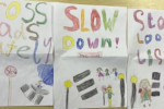 Slow Down posters made by children