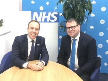 Photograph of Mark Fletcher with Health Secretary, Matt Hancock