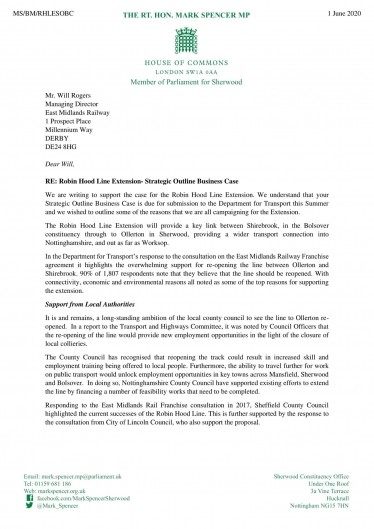 Letter to East Midlands Railway