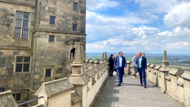 Mark and Oliver Dowden at Bolsover Castle