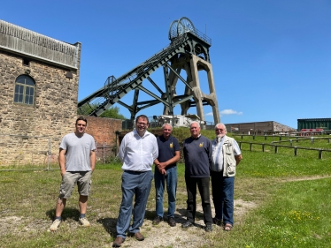 Mark with Nev, Walt, Mike and Tom outside Pleasley Pit