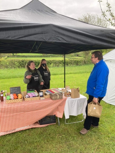 Mark Fletcher MP talks with local shop vendors at Poulter Country Park