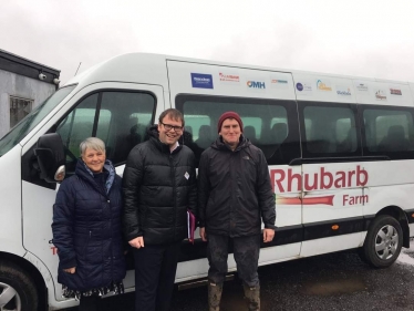 Mark Fletcher MP with Anita and Rob from The Rhubarb Farm