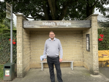 Mark outside heath bus stop with crime survey