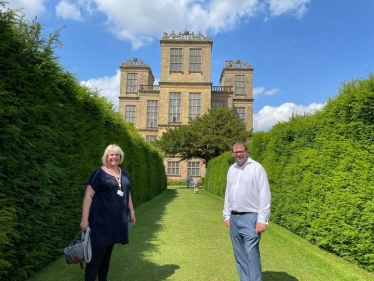 Mark visiting Hardwick Hall