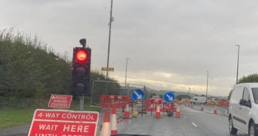 Traffic lights at Markham Vale