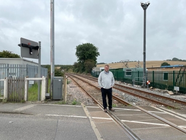 Mark standing at proposed site of new Pinxton Station