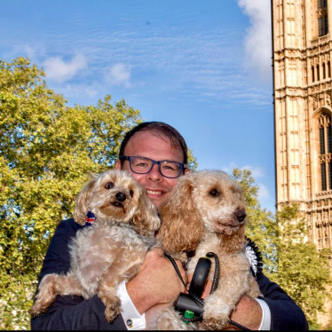 Mark with two dogs 