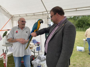 Mark Holding Sam the Macaw