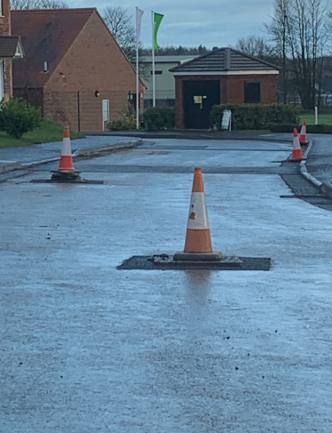 Model Walk Cones in Road