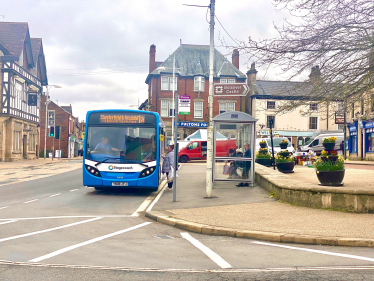 Bus in Bolsover Town Centre