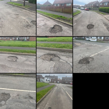 picture of potholes in clowne