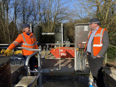 Mark Fletcher MP and Paul Moxey Severn Trent at Sewage Works